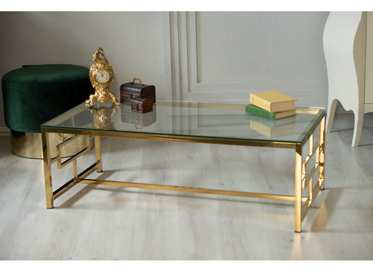 Журнальный стол CL-1 прозрачный +золото