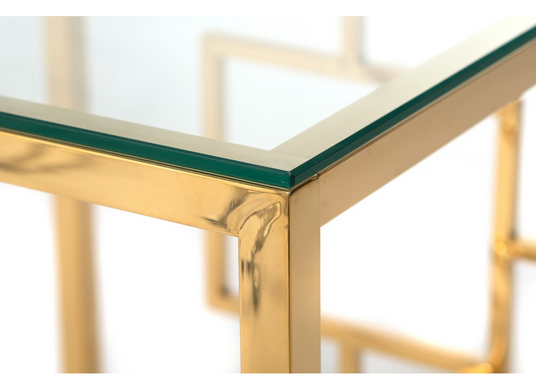 Журнальний стіл CL-2 прозорий + золото