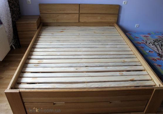 Ліжко з дубу "Колорадо 31", з підкатним ящиком